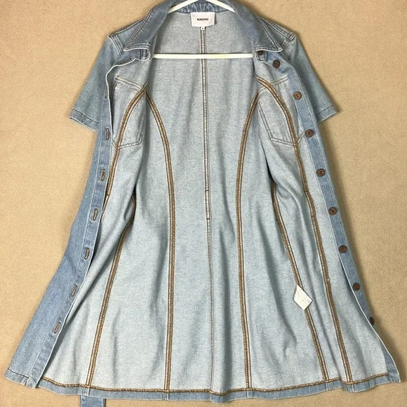 Nanushka Denim Mora Wash 80’s Style Belted Dress Women’s size M - Picture 6 of 14